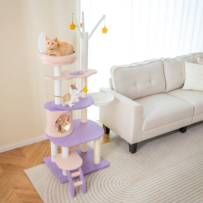 Torre para Gatos de Múltiples Niveles Premium con Postes para Rascar