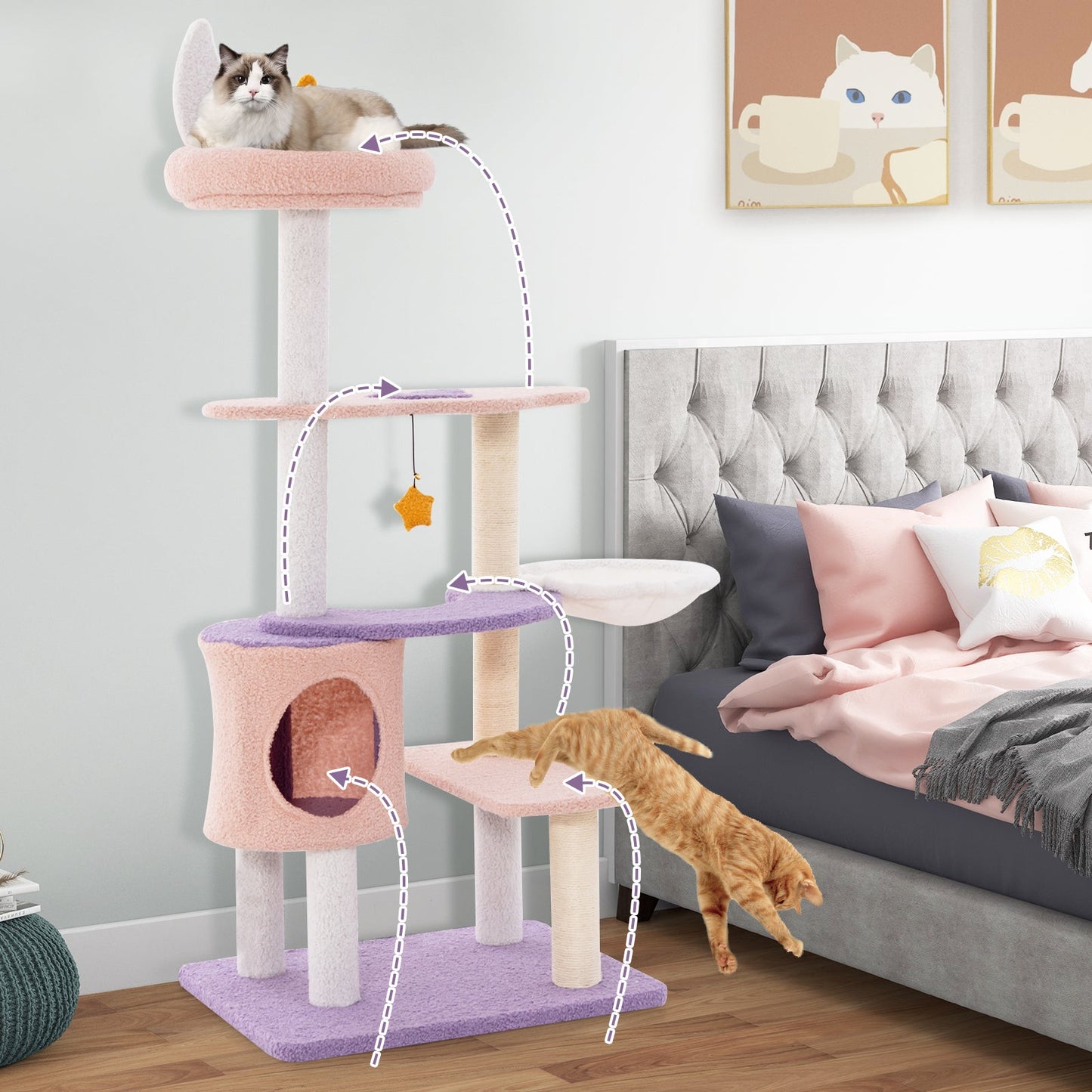 Premium Multi-Level Cat Tower with Scratching Posts