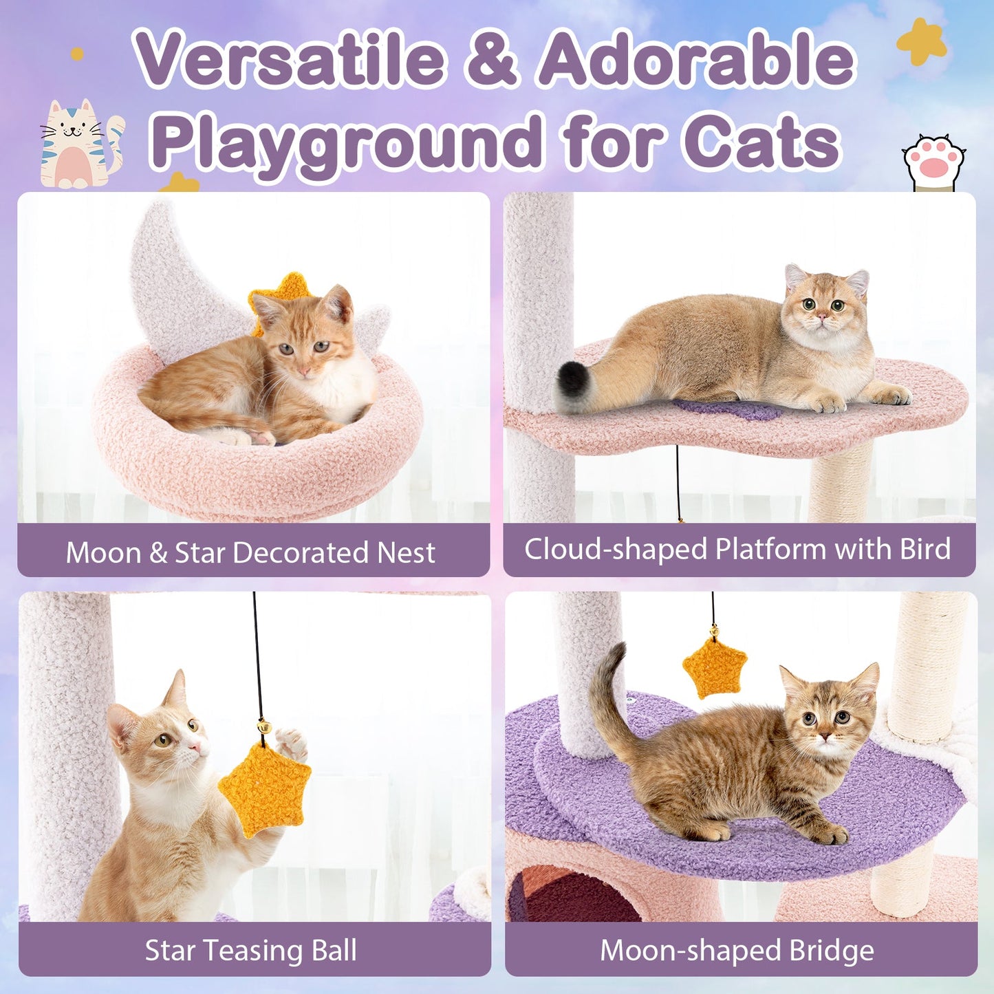 Premium Multi-Level Cat Tower with Scratching Posts