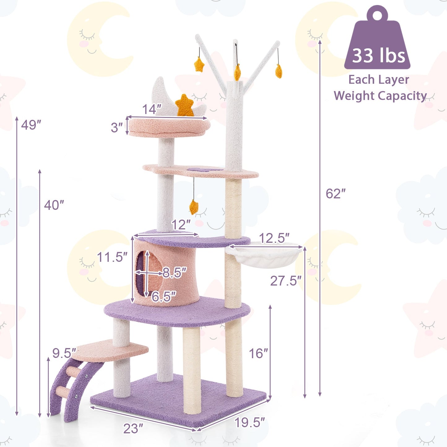 Premium Multi-level Cat Tower with Scratching Posts