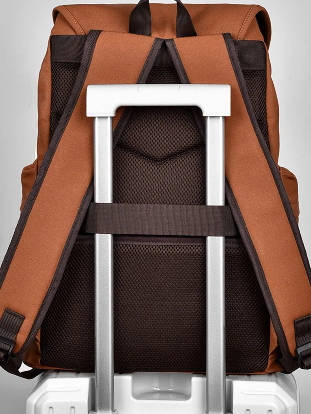 Multi Pockets Adjustable Strap Canvas Backpack Bag - Korvel