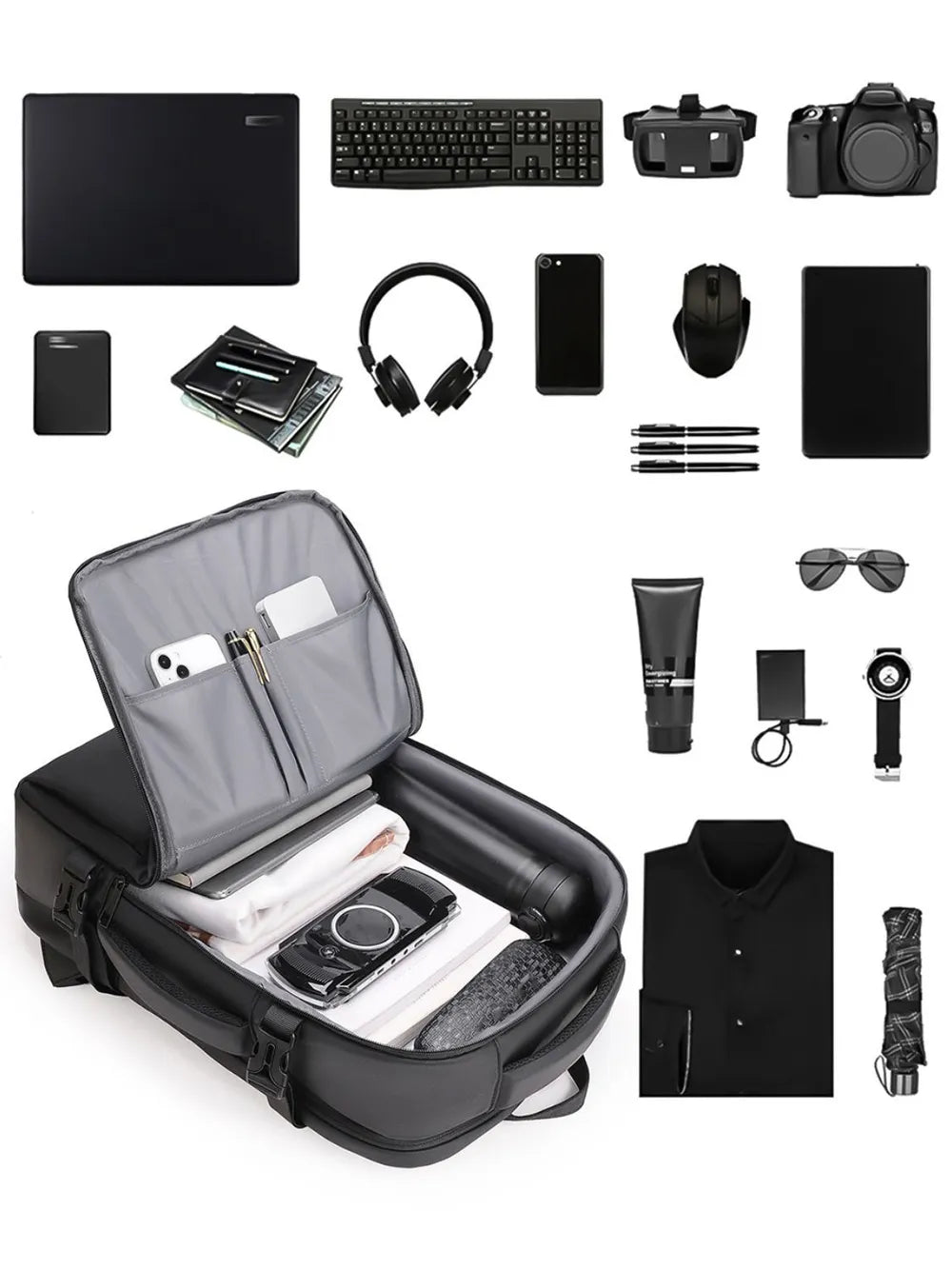 Multi-Pockets Adjustable Straps Backpack Bag - Korvel