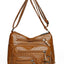 Multi Pockets PU Leather Shoulder Bag - Korvel