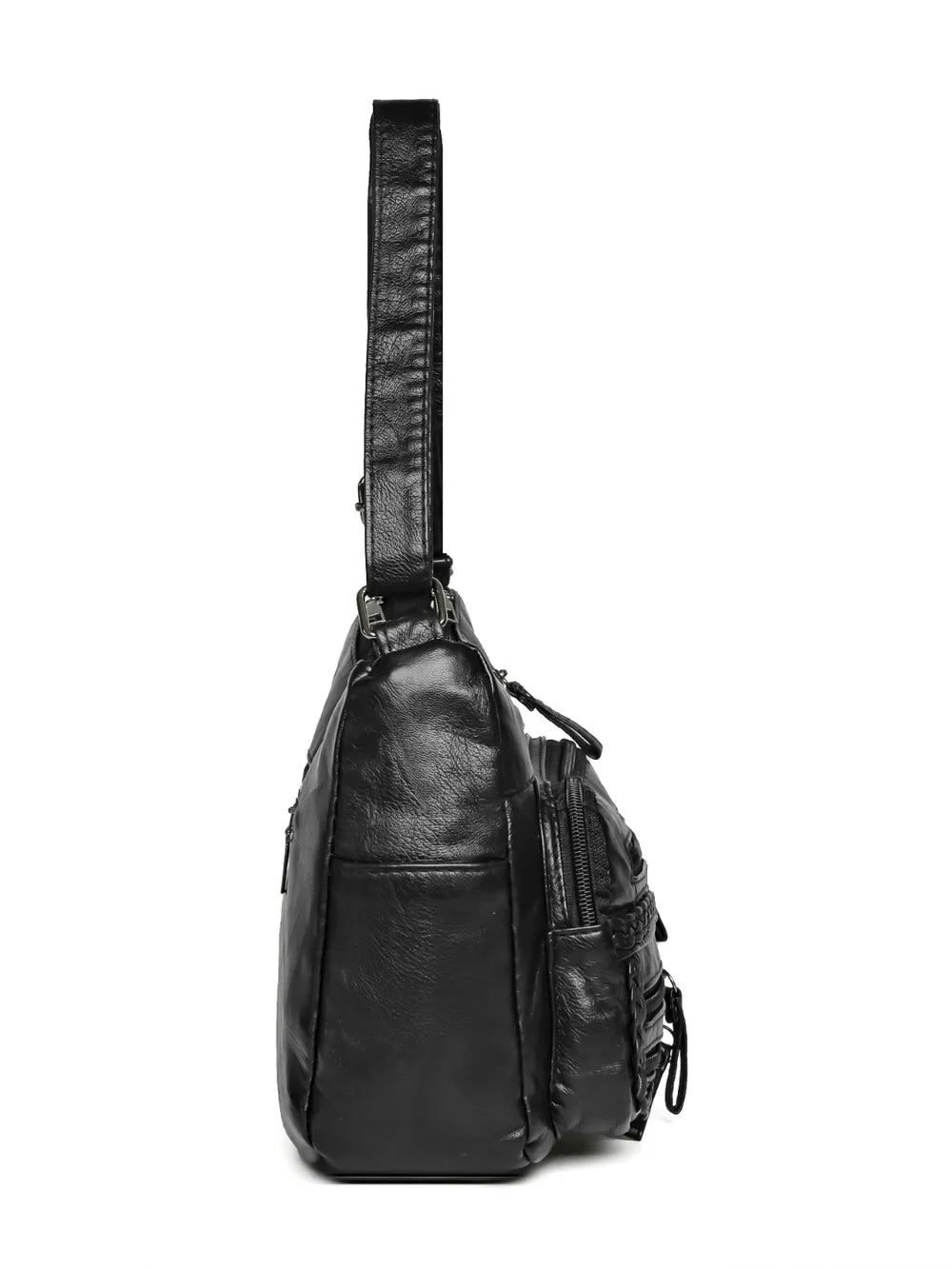 Multi Pockets PU Leather Shoulder Bag - Korvel