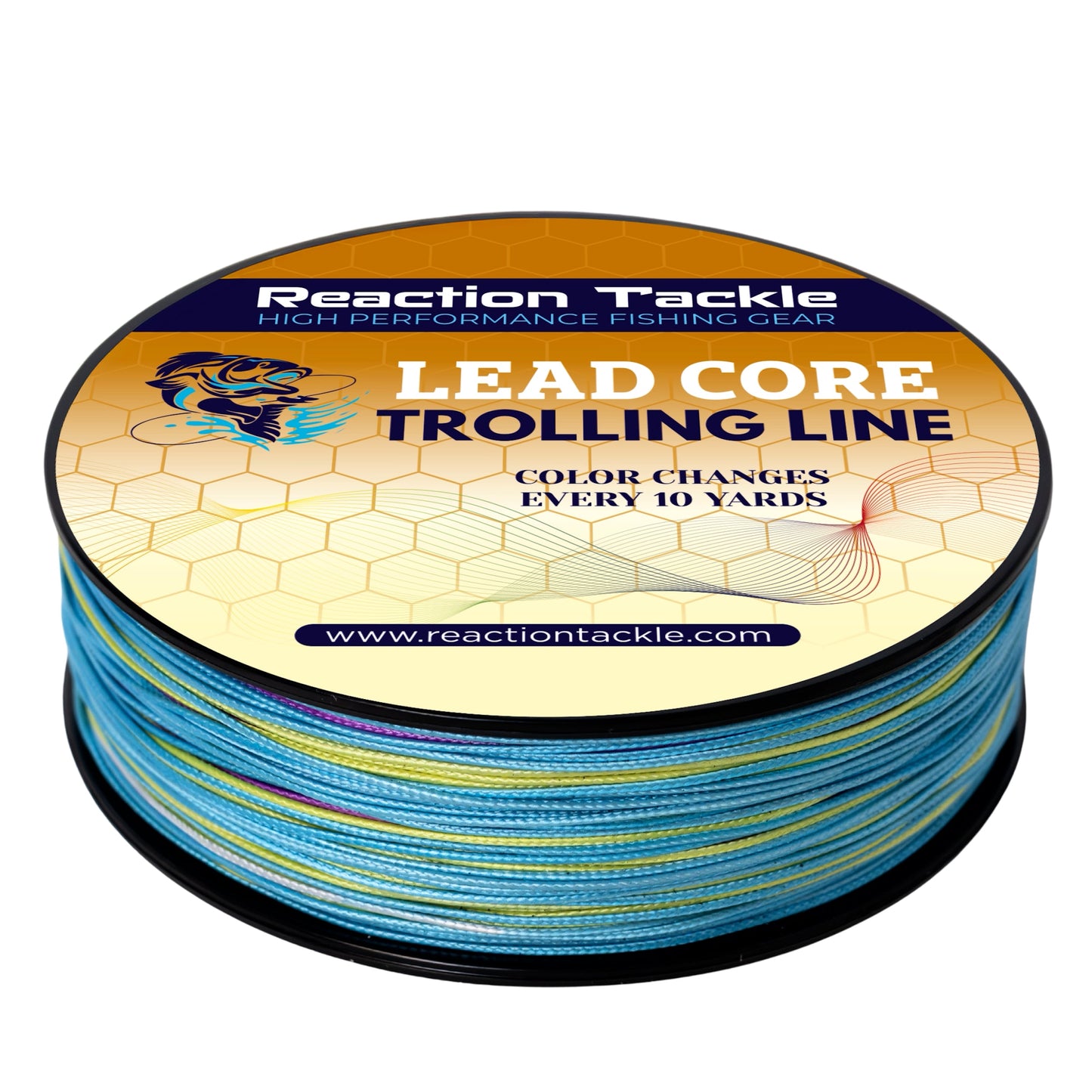 Línea de pesca trenzada con núcleo de plomo premium Reaction Tackle para curricán