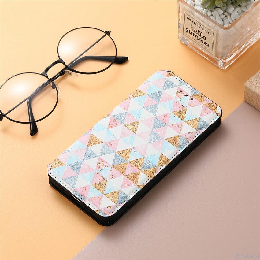 Premium Multicolored Flip Wallet Case for iPhone