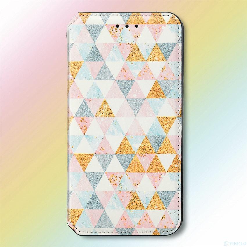 Premium Multicolored Flip Wallet Case for iPhone