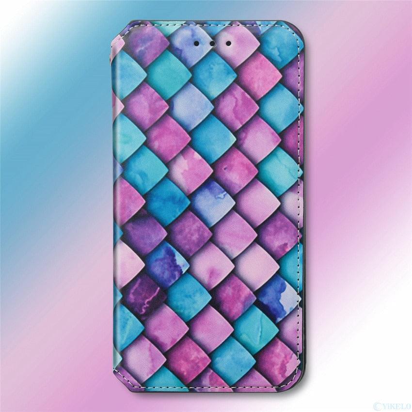 Premium Multicolored Flip Wallet Case for iPhone