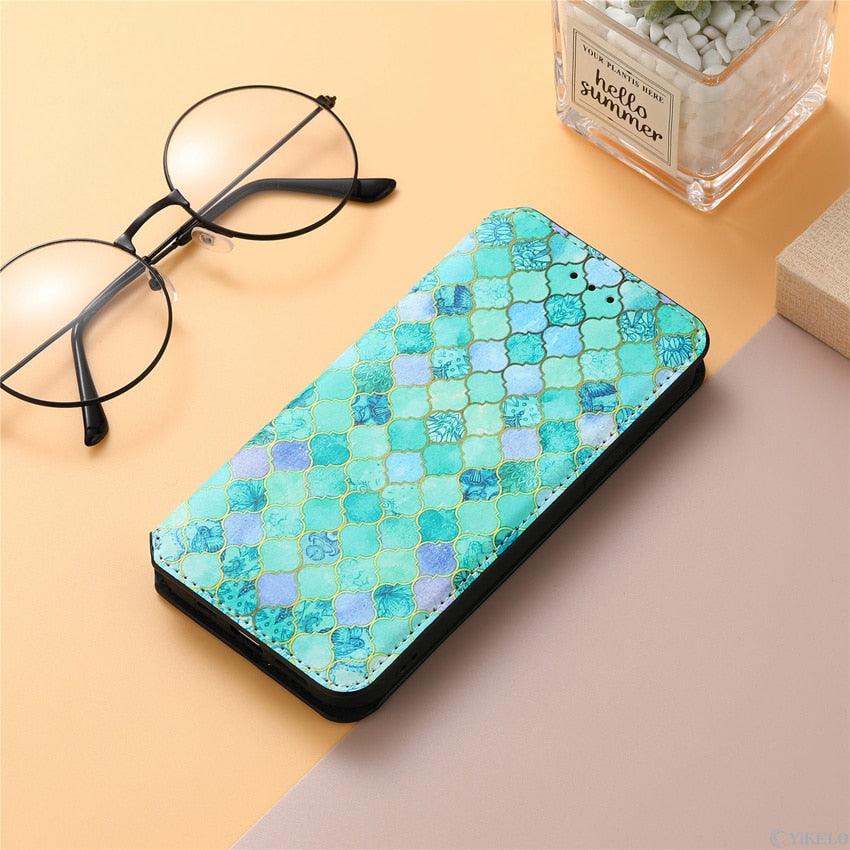 Premium Multicolored Flip Wallet Case for iPhone