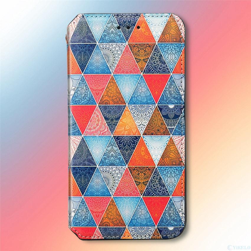 Premium Multicolored Flip Wallet Case for iPhone