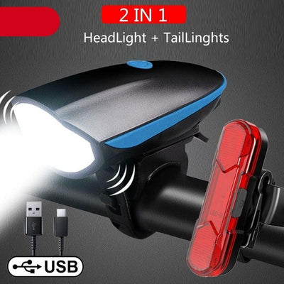 Premium Multifunction Bicycle Light & Horn Set