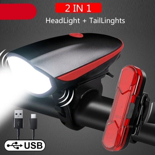 Premium Multifunction Bicycle Light & Horn Set
