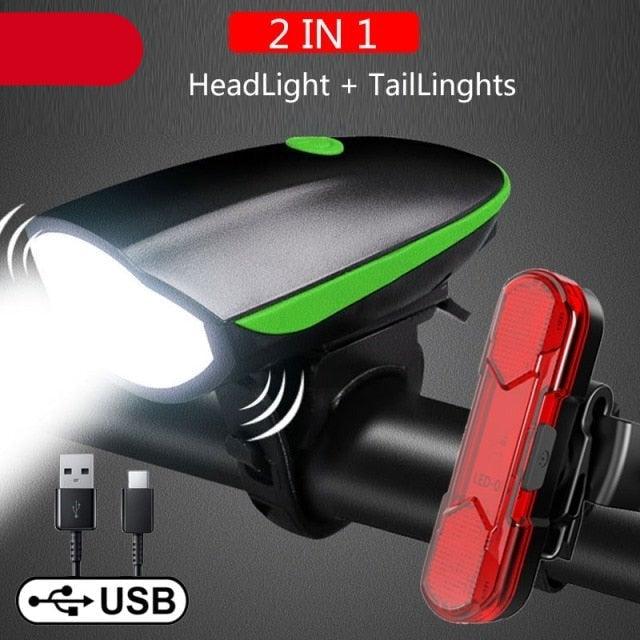 Premium Multifunction Bicycle Light & Horn Set