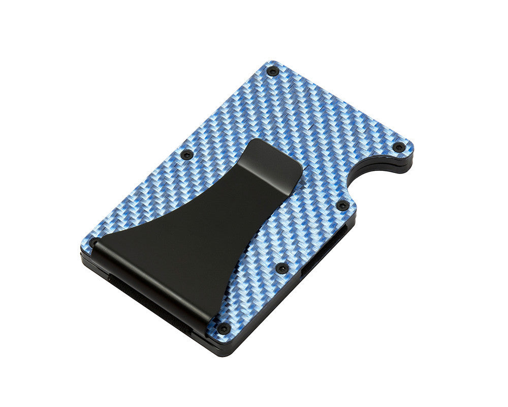 Multifunctional Carbon Fiber Card Holder Metal Card Box Anti-Degaussing Anti-Theft Swipe Credit Card Box Stripe Pattern - Korvel