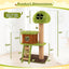 Árbol para Gatos Bonito con Nido de Hongo y Escalera - Verde