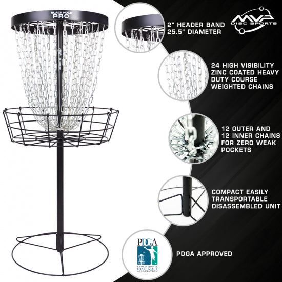 Canasta de Disc Golf MVP Black Hole Pro con Bolsa de Transporte