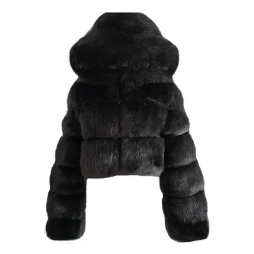 Luxe Faux Fur Cropped Coat for Women