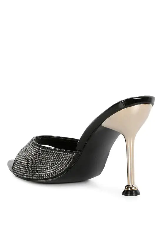 Elegant Ballroom Stiletto Heels with Rhinestone Accents
