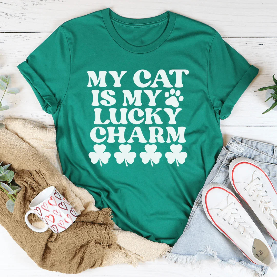 Camiseta Mi gato es mi amuleto de la suerte