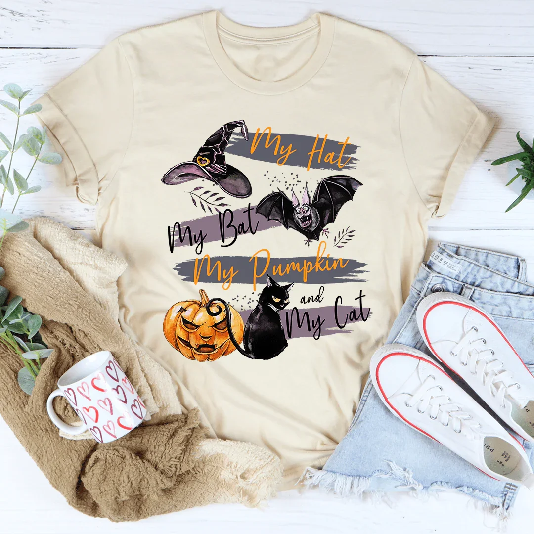 My Hat My Bat My Pumpkin And My Cat Tee - Korvel