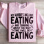 Mis pasatiempos incluyen comer sudadera