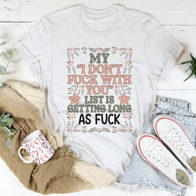 Mi lista se está volviendo más larga que una camiseta normal