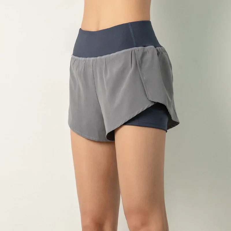 Shorts de Gimnasio de Doble Capa para Mujer