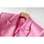 Elegant Pink Satin Suit Jacket and Skirt Set