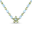 Collar de Topacio Azul y Peridoto Genuinos de 29.48 Quilates en Plata Esterlina