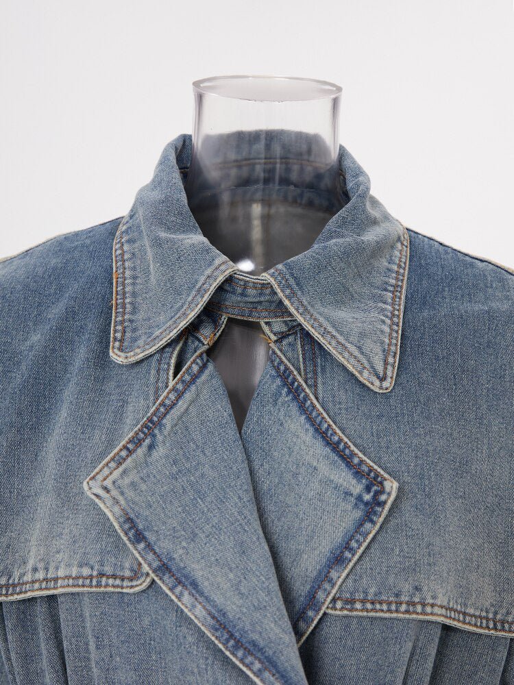 Premium Denim Trench Coat for Effortless Style