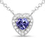 0.55 Carat Genuine Tanzanite & White Topaz Necklace in Sterling Silver