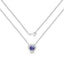 0.55 Carat Genuine Tanzanite & White Topaz Necklace in Sterling Silver