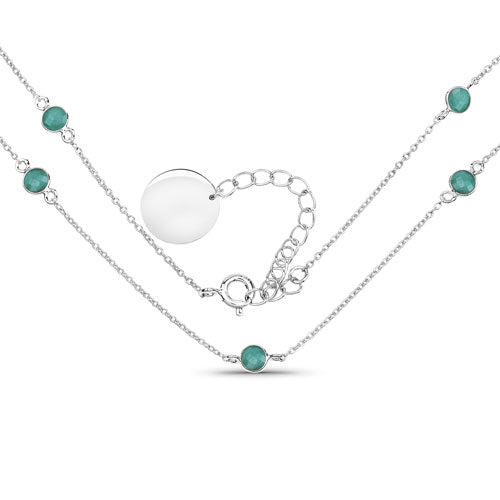 Collier en argent sterling .925 avec émeraude véritable de 1,89 carat