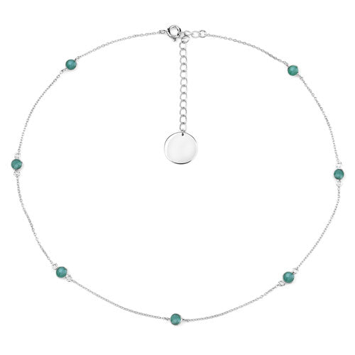 Collier en argent sterling .925 avec émeraude véritable de 1,89 carat