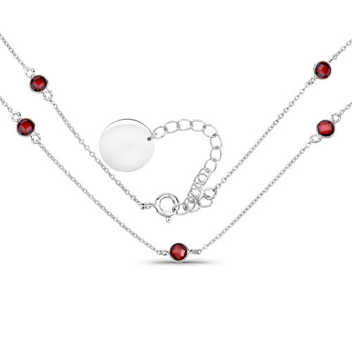 Collier en argent sterling .925 avec grenat véritable de 2,10 carats