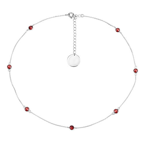 Collier en argent sterling .925 avec grenat véritable de 2,10 carats