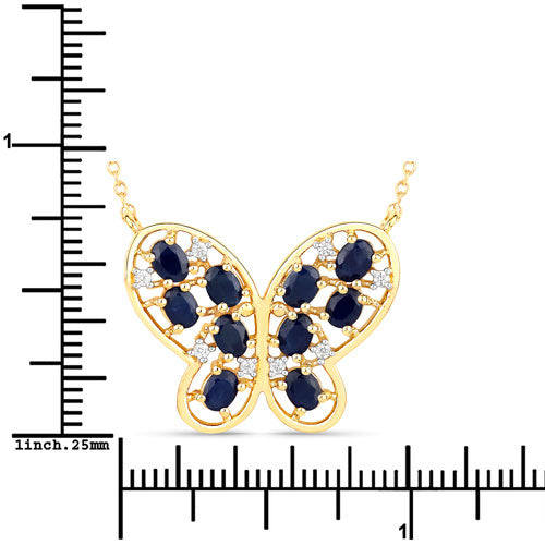 Collar de Zafiro Azul de 2.16 Quilates y Circonita Blanca en Plata de Ley