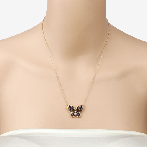 Collar de Zafiro Azul de 2.16 Quilates y Circonita Blanca en Plata de Ley