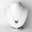 2.16 Carat Genuine Blue Sapphire & White Zircon Necklace
