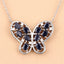 2.16 Carat Genuine Blue Sapphire & White Zircon Necklace
