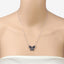 2.16 Carat Genuine Blue Sapphire & White Zircon Necklace
