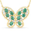 1.56 Carat Genuine Emerald and White Zircon Necklace