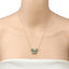 1.56 Carat Genuine Emerald and White Zircon Necklace
