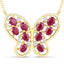 Collier en rubis véritable de 2,36 carats et zircon blanc en argent sterling
