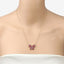 Collier en rubis véritable de 2,36 carats et zircon blanc en argent sterling