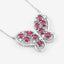 Collier en Rubis et Zircon Blanc de 2,36 Carats en Argent Sterling