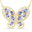 1.86 Carat Genuine Tanzanite & White Zircon Necklace in Sterling Silver