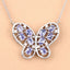 1.86 Carat Genuine Tanzanite & White Zircon Necklace in Sterling Silver
