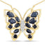 Collier en saphir bleu véritable de 2,94 carats et zircon blanc
