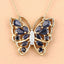 Collier en saphir bleu véritable de 2,94 carats et zircon blanc